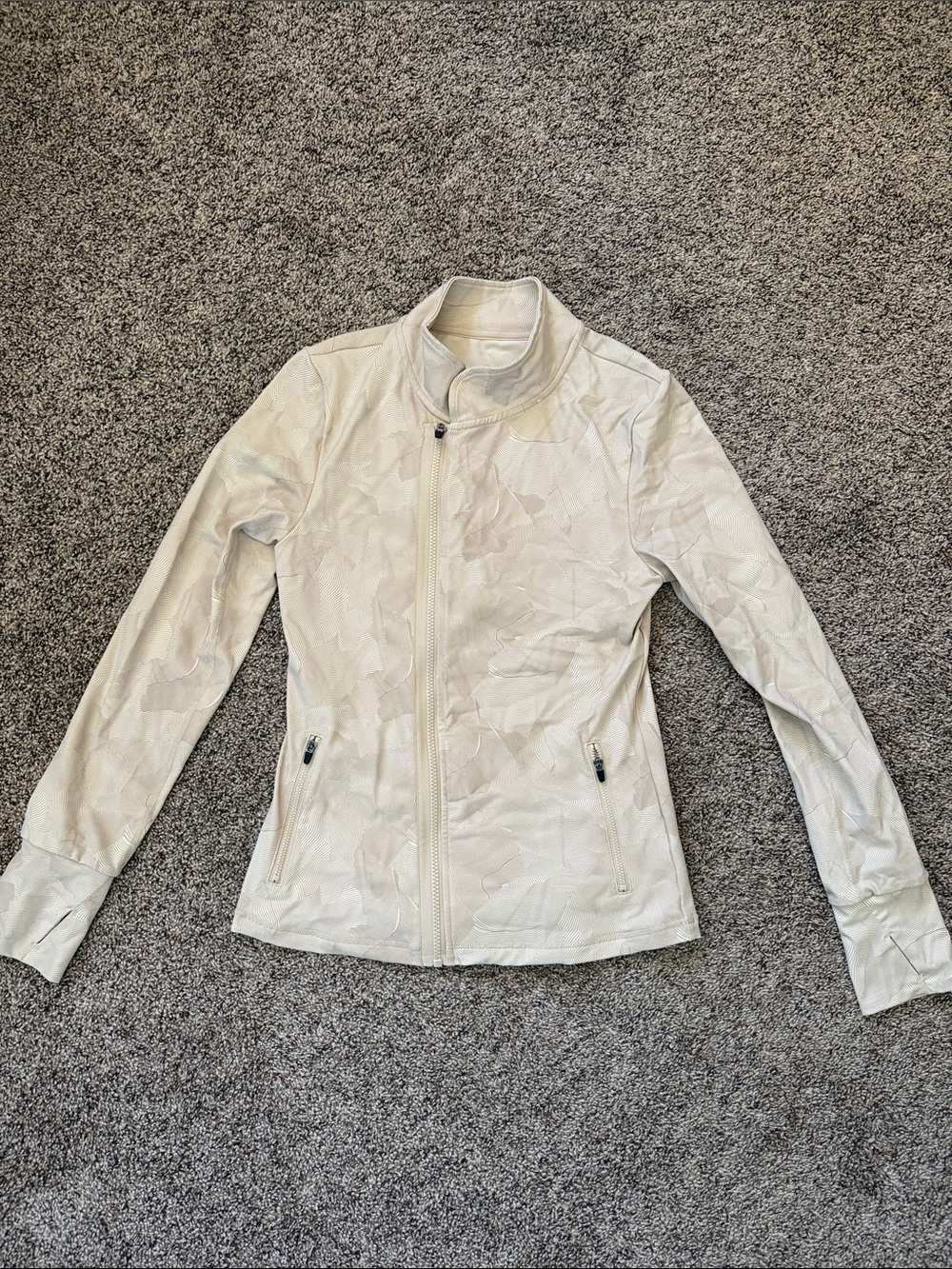 ZYIA Light Cream Zip-Up Jacket